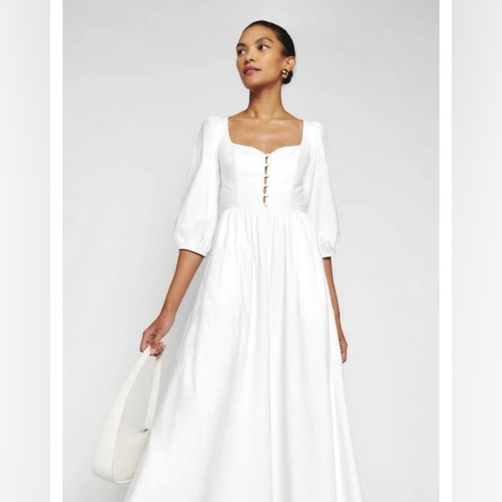 Reformation Madden Dress White 4